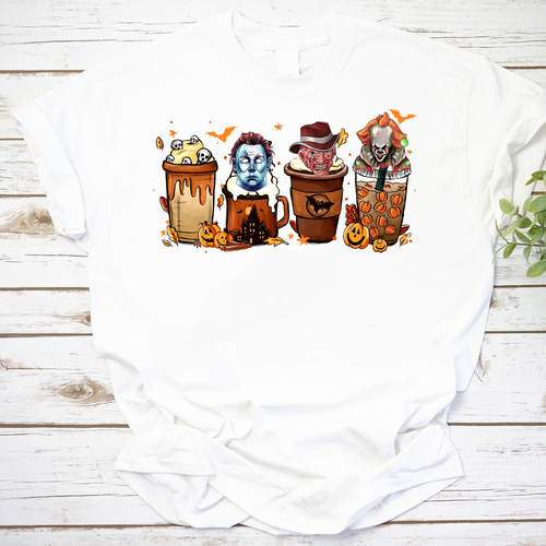 Spooky Coffee Halloween Vintage T-Shirt