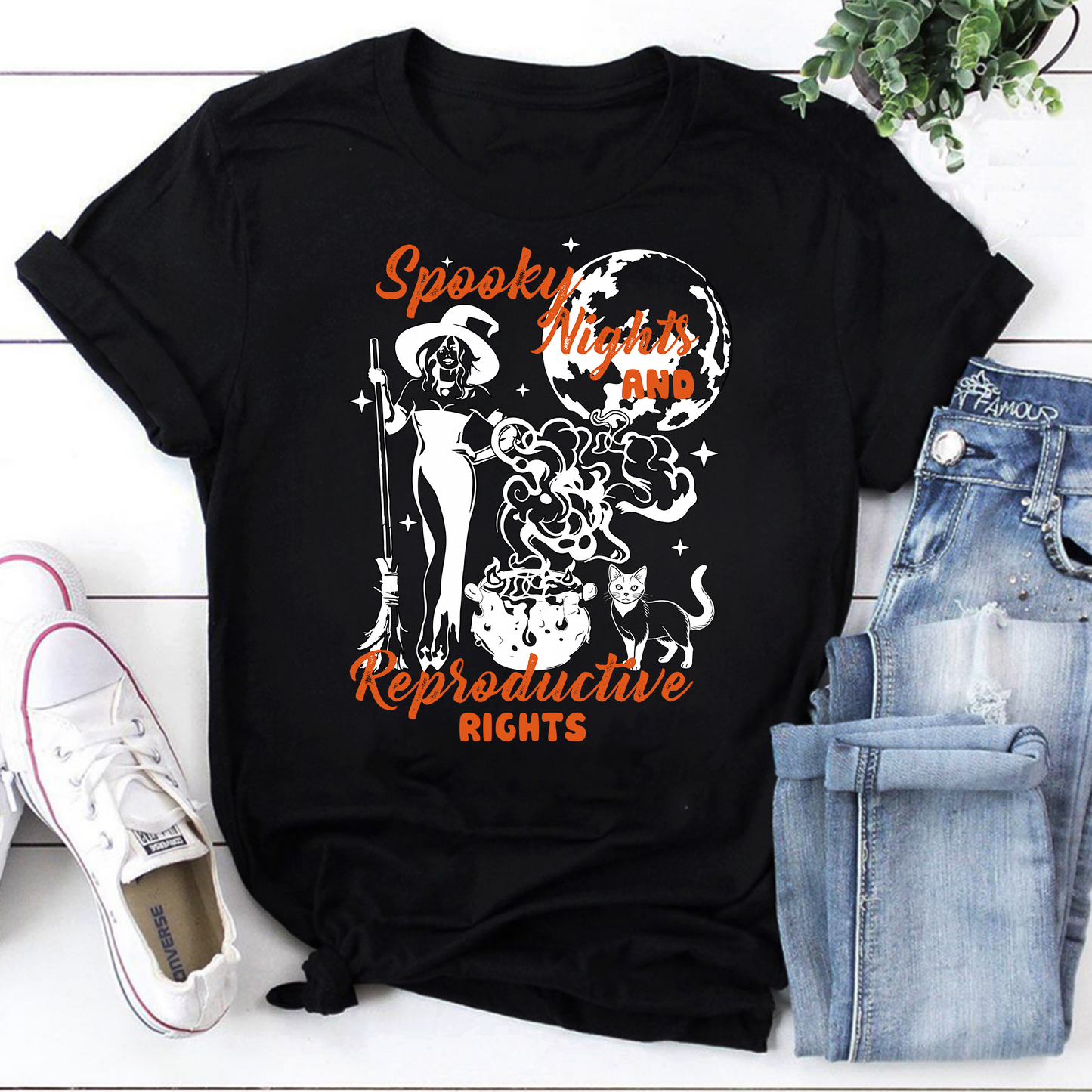 Spooky Nights And Reproductive Rights Vintage T-Shirt