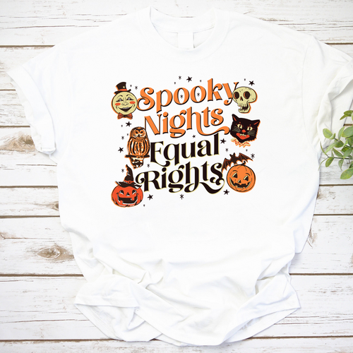 Spooky Nights Equal Rights Halloween Vintage T-Shirt