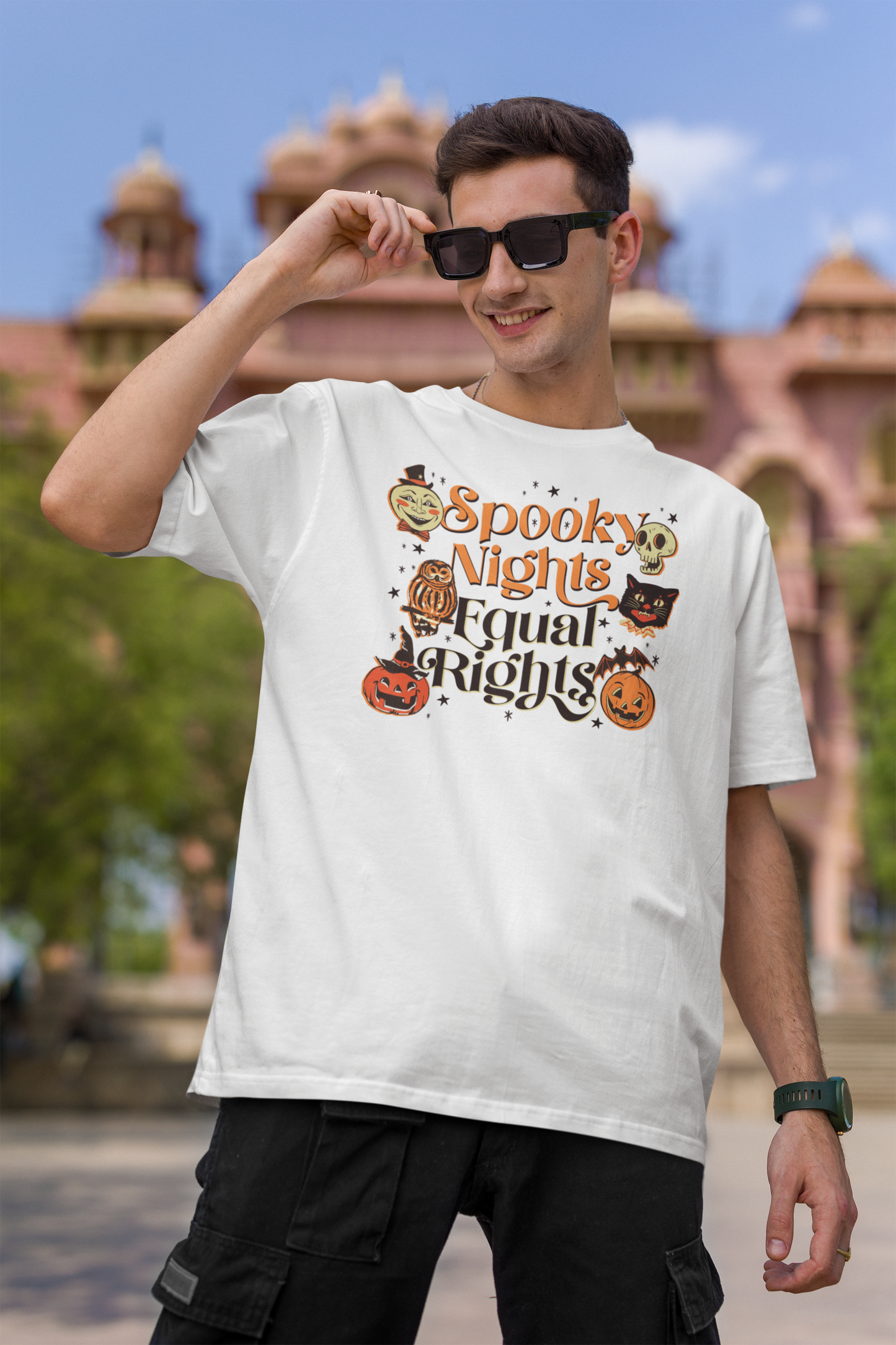 Spooky Nights Equal Rights Halloween Vintage T-Shirt