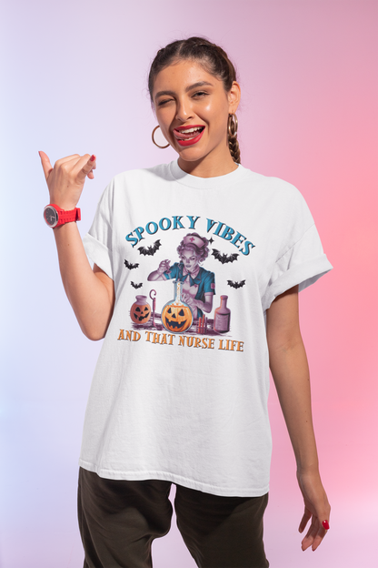 Spooky Vibes And That Nurse Life Vintage T-Shirt