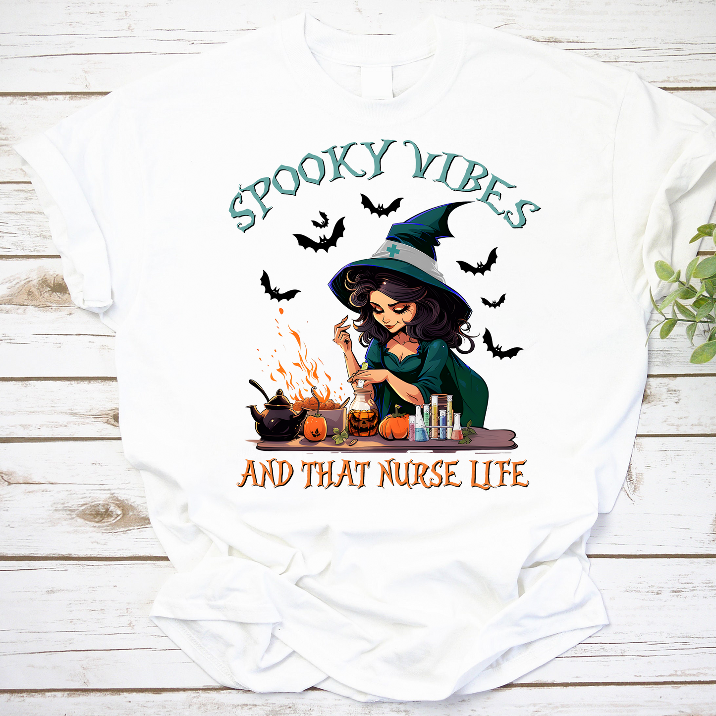 Spooky Vibes And That Nurse Life Vintage T-Shirt