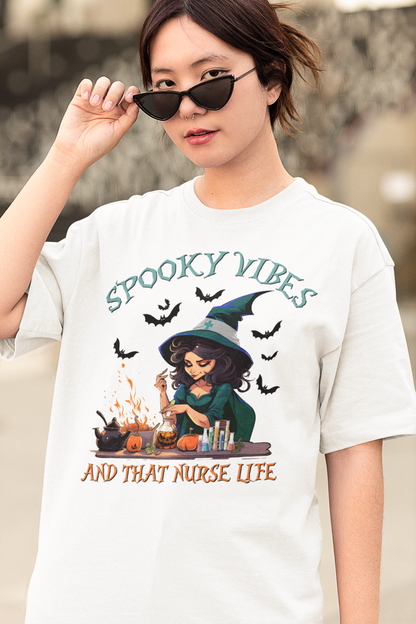 Spooky Vibes And That Nurse Life Vintage T-Shirt