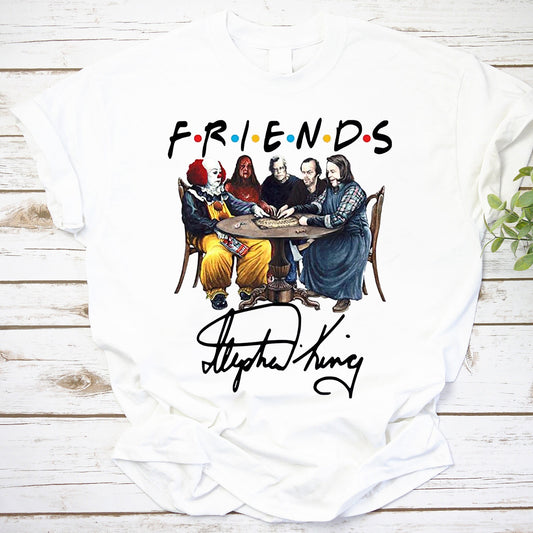 Stephen King Horror Characters Friends Signature T-Shirt