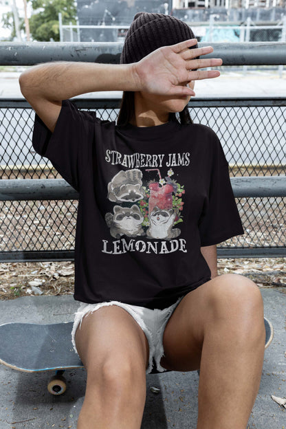 Strawberry Jams Raccoon Shirt, Raccoons Vintage Graphic T-shirts