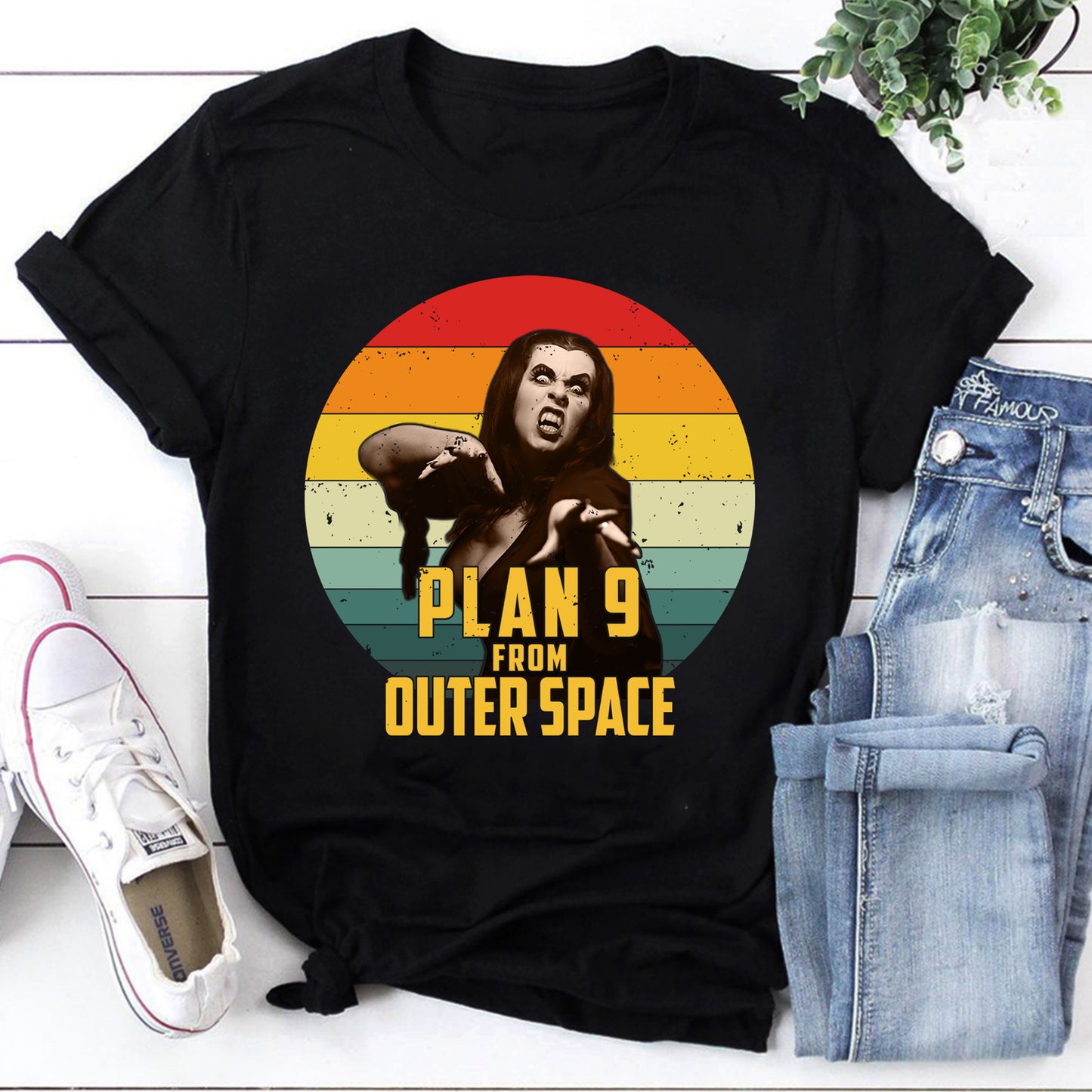 Sunset Design Plan 9 From Outer Space Retro Unisex T-Shirt