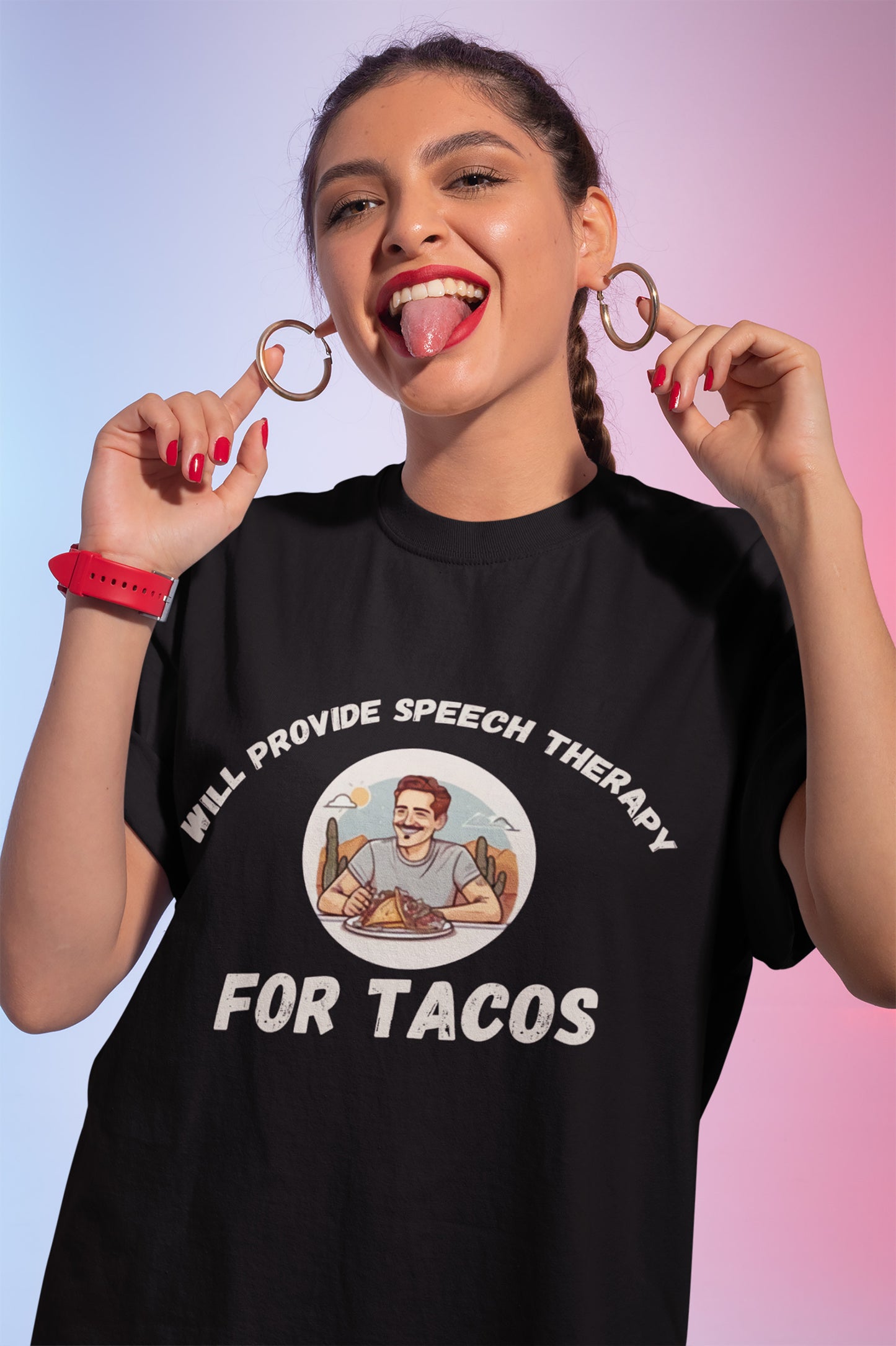 Tacos Lovers Funny Sayings Will Provide Speech Therapy For Tacos Unisex T-Shirt