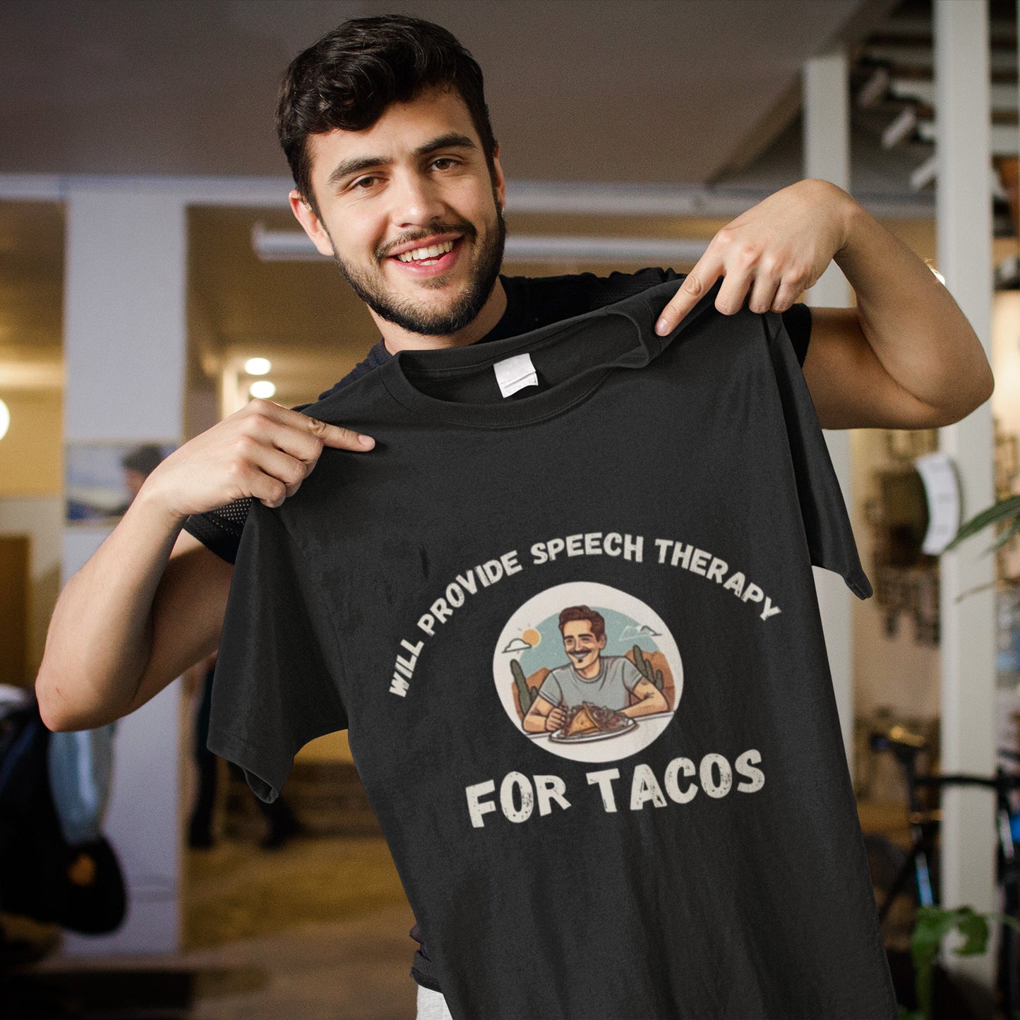 Tacos Lovers Funny Sayings Will Provide Speech Therapy For Tacos Unisex T-Shirt