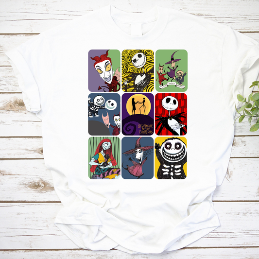 The Nightmare Before Christmas Characters Vintage T-Shirt