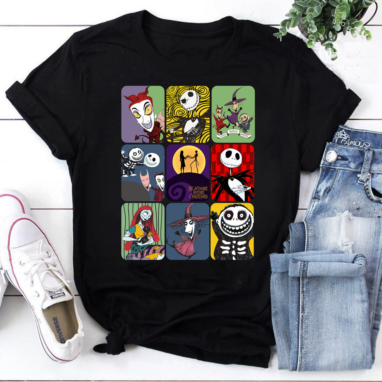 The Nightmare Before Christmas Characters Vintage T-Shirt