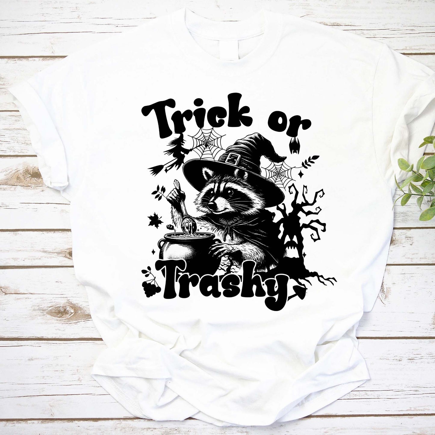 Trick Or Trashy Raccoon Shirt, Raccoon Halloween Shirt