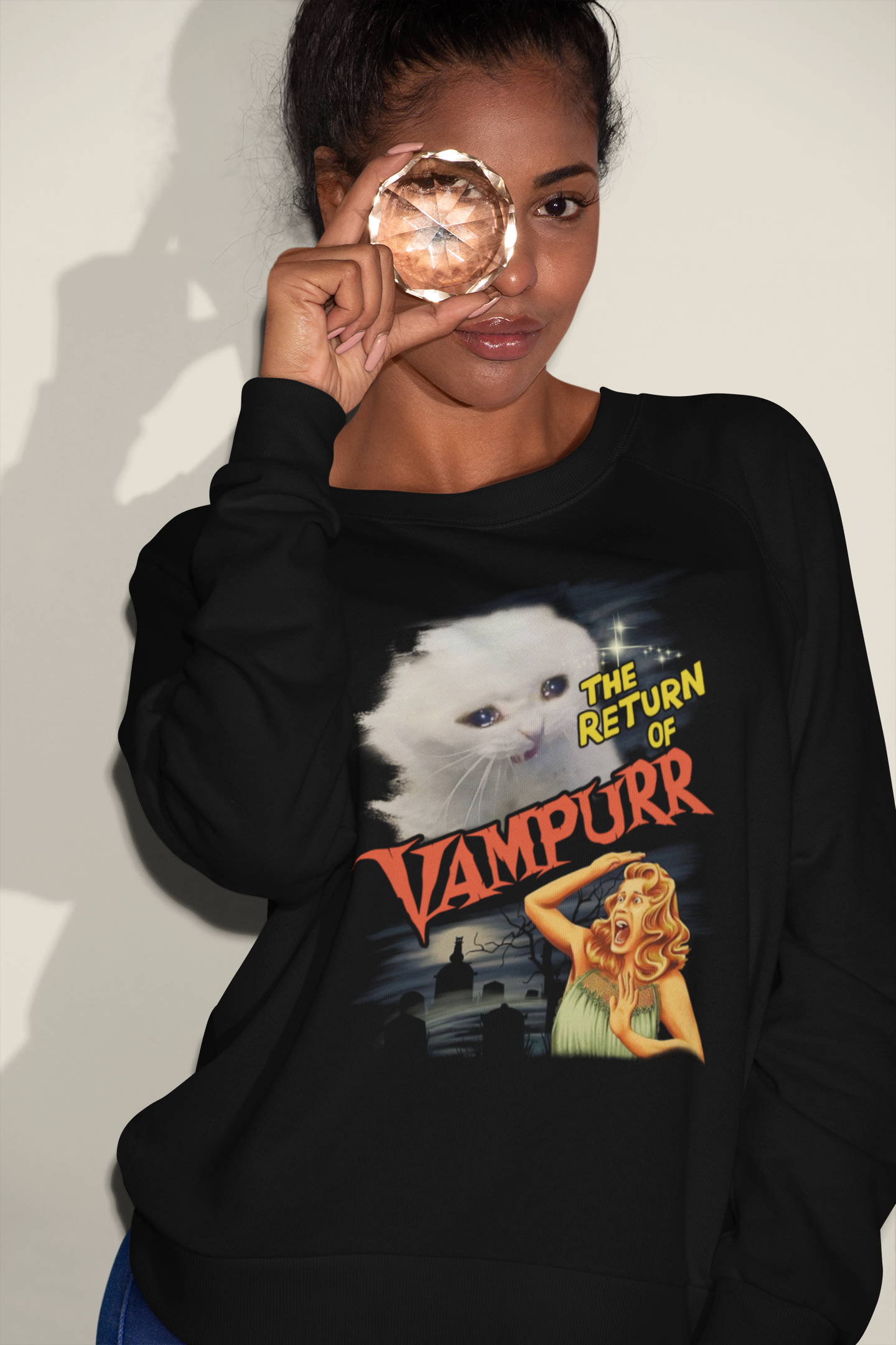 Vampurr Cat Shirt, Vintage Halloween Shirt
