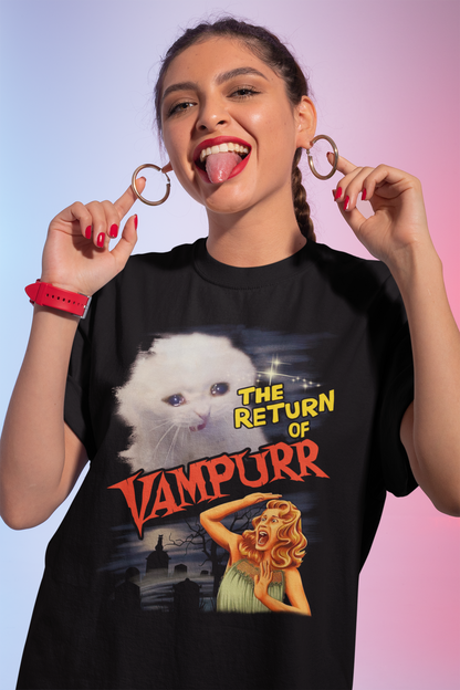 Vampurr Cat Shirt, Vintage Halloween Shirt