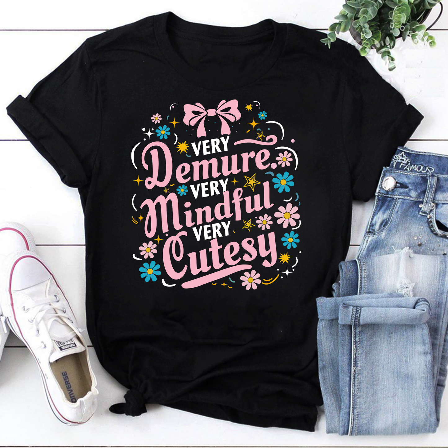 Very Demure Very Mindful Very Cutesy Vintage T-Shirt