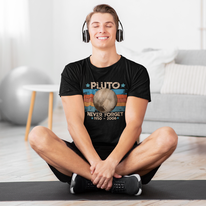 Never Forget Pluto Nerdy Astronomy Space Science Vintage T-Shirt