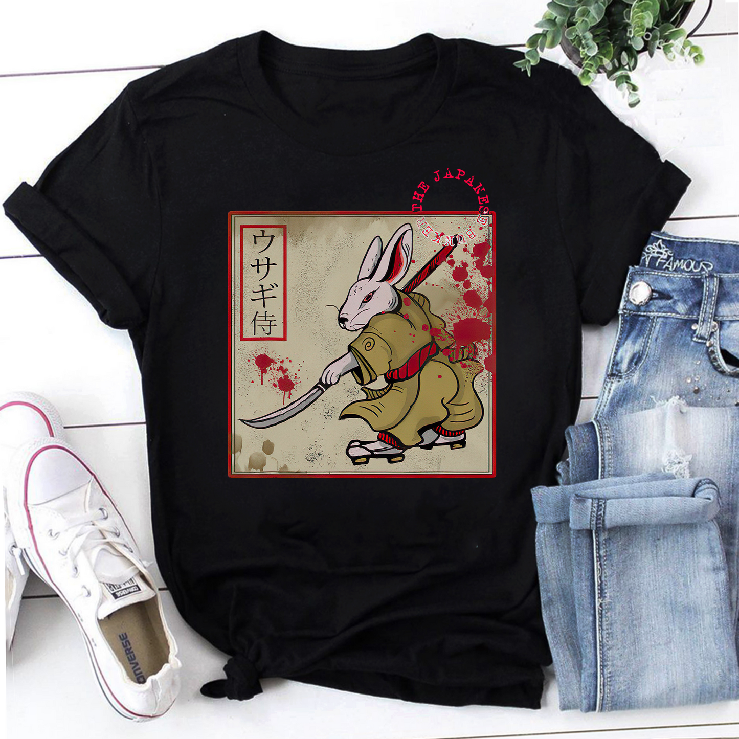 Warrior Bunny Vintage Japanese Samurai Vintage T-Shirt