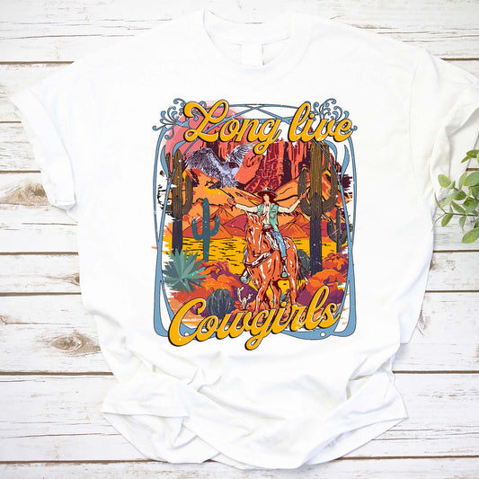 Western Long Live Cowgirls Shirt, Vintage Cowboy Shirt