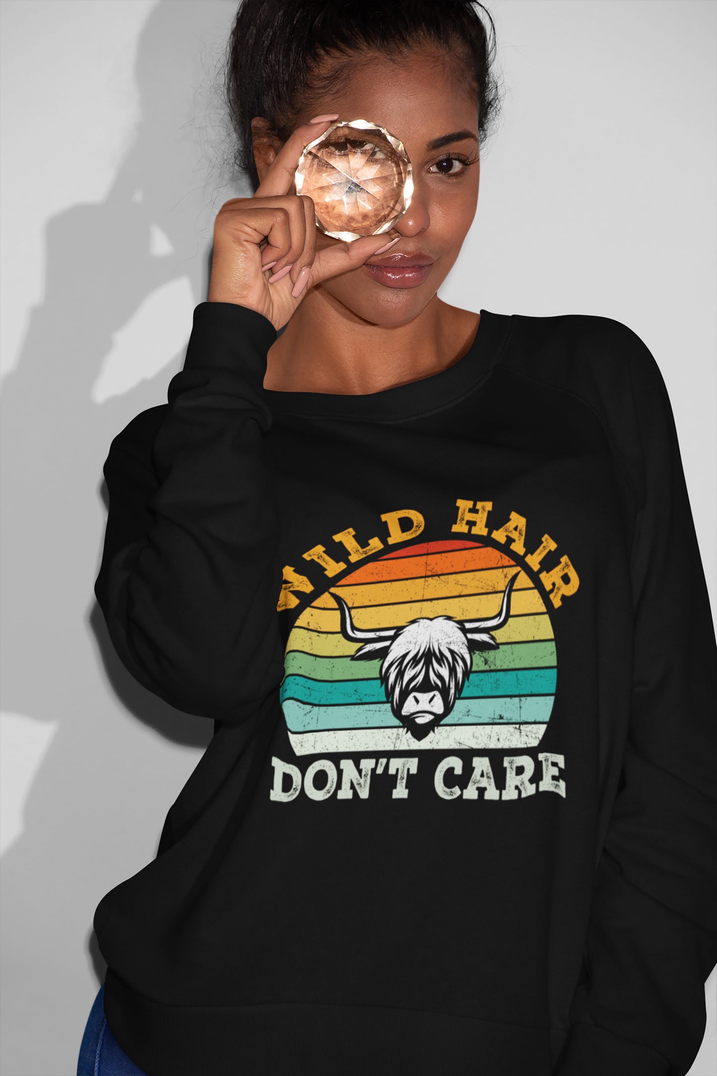 Wild Hair Don't Care Cow For Scottish Highland Cattle Unisex T-Shirt