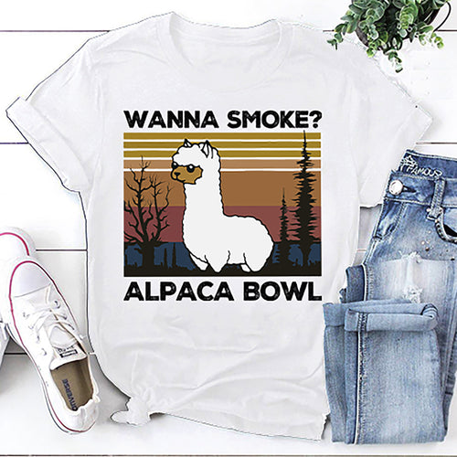 Awesome Lalma Wanna Smoke Alpaca Bowl Vintage T-Shirt