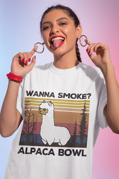 Awesome Lalma Wanna Smoke Alpaca Bowl Vintage T-Shirt