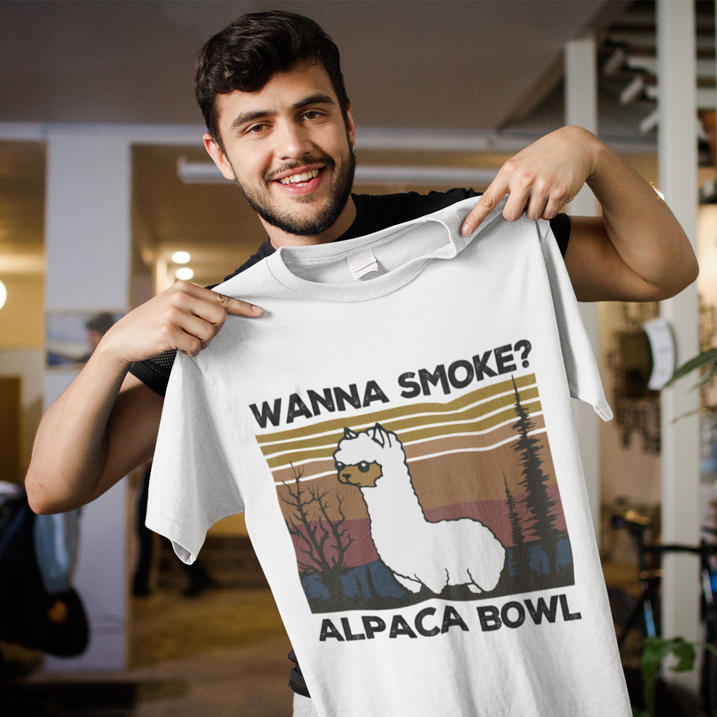 Awesome Lalma Wanna Smoke Alpaca Bowl Vintage T-Shirt