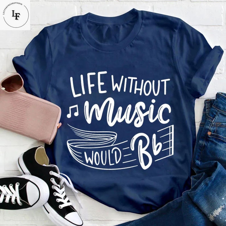 Life Without Music Would Be Flat Teacher Vintage T-Shirt