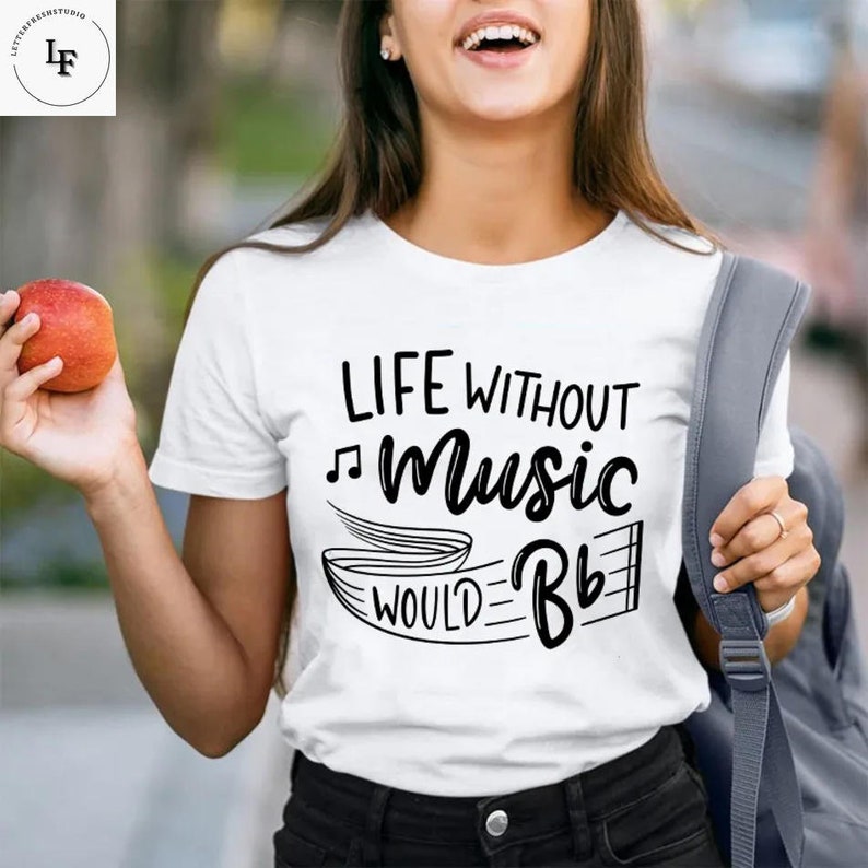 Life Without Music Would Be Flat Teacher Vintage T-Shirt