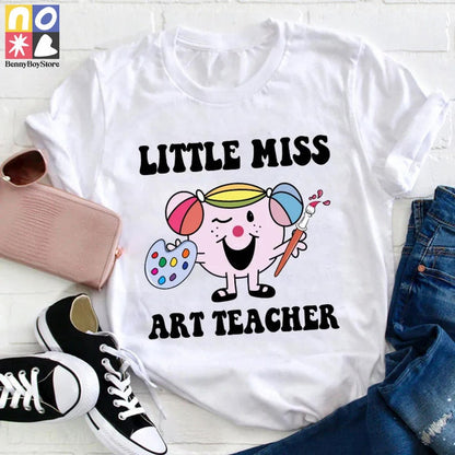 Little Miss Art Teacher Vintage T-Shirt