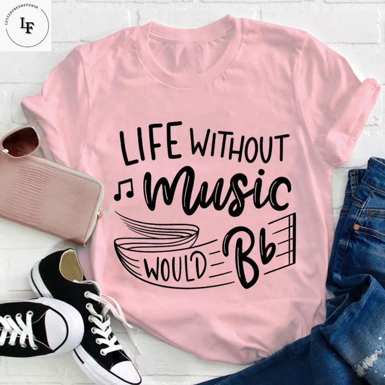 Life Without Music Would Be Flat Teacher Vintage T-Shirt