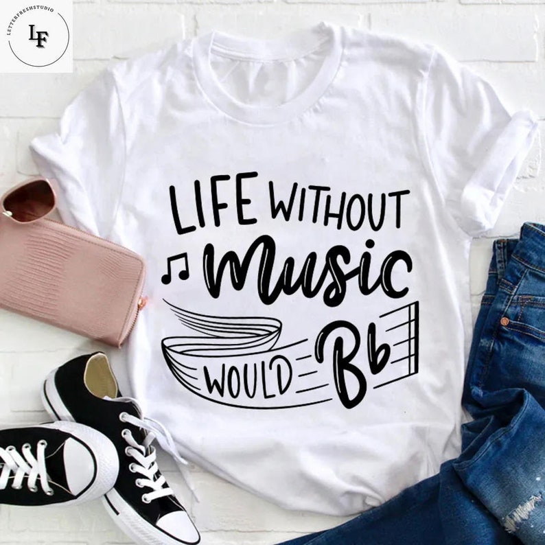 Life Without Music Would Be Flat Teacher Vintage T-Shirt