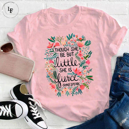 Though She Be But Little She Is Fierce Teacher Vintage T-Shirt