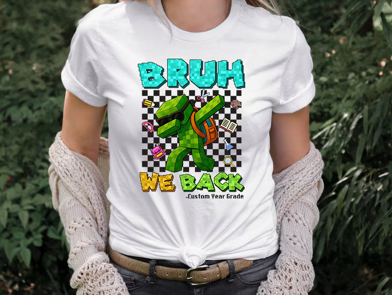 Minecraft Inspired Back to School T-Shirt for Custom Year Grade