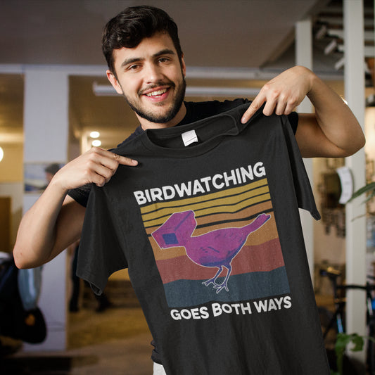 Birdwatching Goes Both Ways Funny Vintage Retro T-Shirt