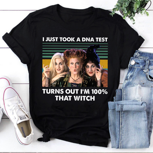 Funny Hocus Pocus Witch T-Shirt - 100% That Witch DNA Test Tee