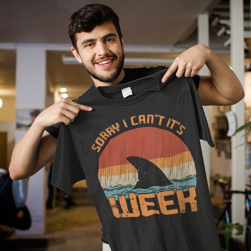 Funny Shark Week T-Shirt | Sorry I Can't It's Shark Week Graphic Tee