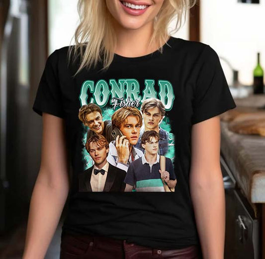 Conrad Fisher Vintage Style Graphic Tee - Retro Celebrity Portrait Shirt