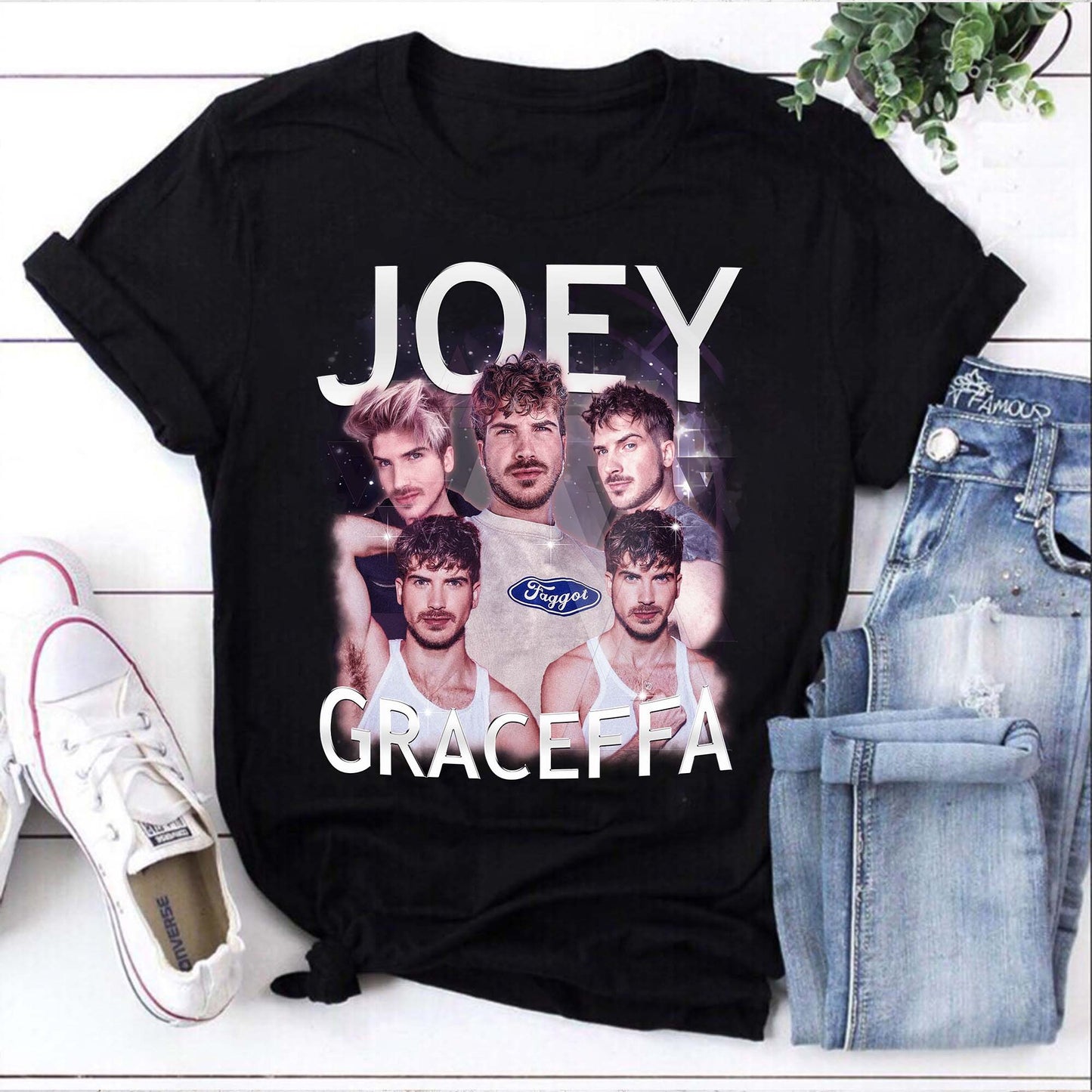 Joey Graceffa Graphic Tee - Retro Style Fan Collage Shirt