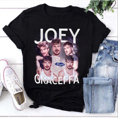 Joey Graceffa Graphic Tee - Retro Style Fan Collage Shirt