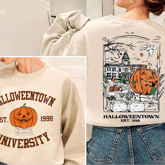 Halloweentown University Sweatshirt Pumpkin Fall Halloween Cozy Top