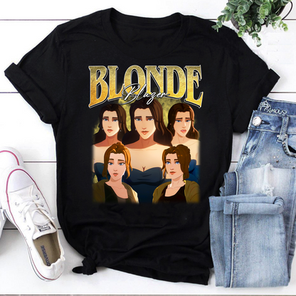 Blonde Blazer Character Art Shirt – Unique Graphic Tee for Fans