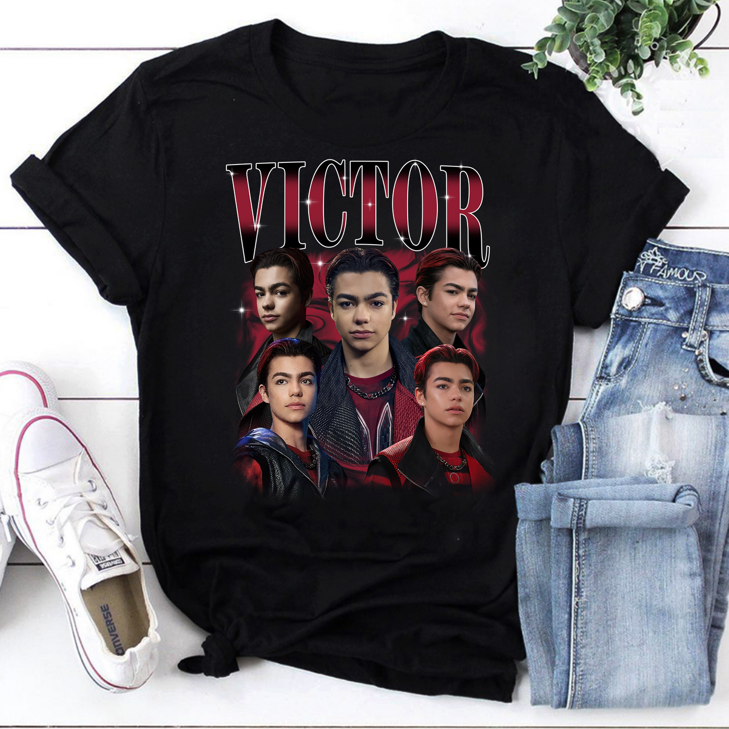 Victor Graphic T-Shirt - Stylish Multi-Pose Portrait Tee