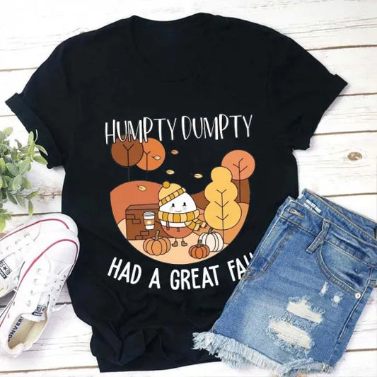 Humpty Dumpty Fall T-Shirt | Cute Autumn Pumpkin Tee