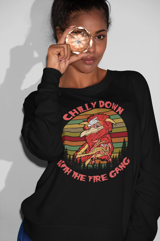 Chilly Down With The Fire Gang Retro Graphic Sweatshirt