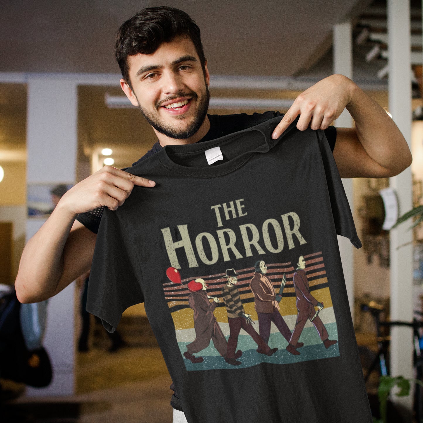The Horror T-Shirt Vintage Style Classic Slasher Movie Icons Tee