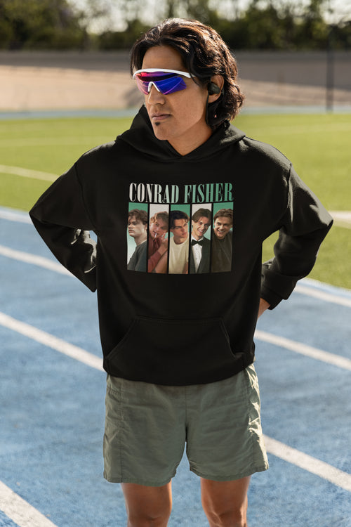 Conrad Fisher Collage Photo Hoodie | Retro Stylish Graphic Sweatshirt