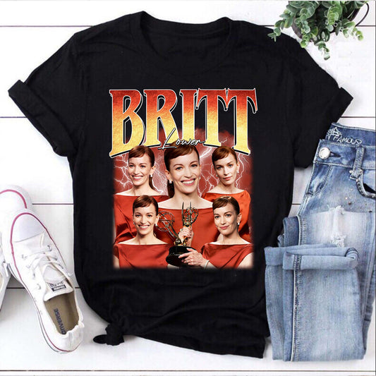Britt Lower T-Shirt - Emmy Winner Collage Fan Tee in Black
