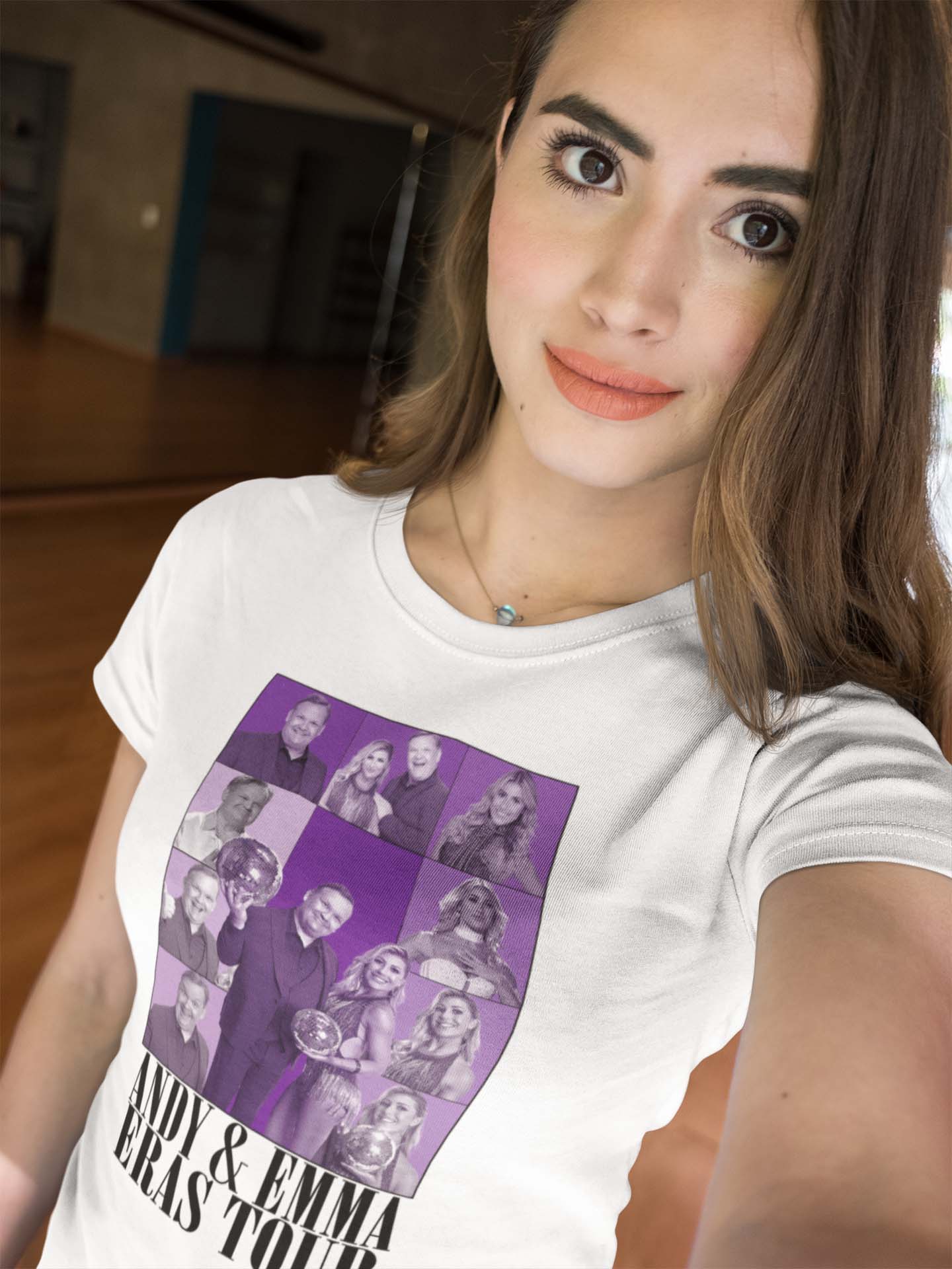 Andy & Emma Eras Tour Fan Shirt - Purple Collage Graphic Tee