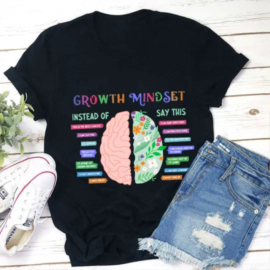 Growth Mindset Educational T-Shirt | Positive Brain Motivation Tee