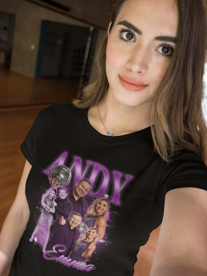 Andy & Emma Dancing Disco Ball Retro T-Shirt for Fans