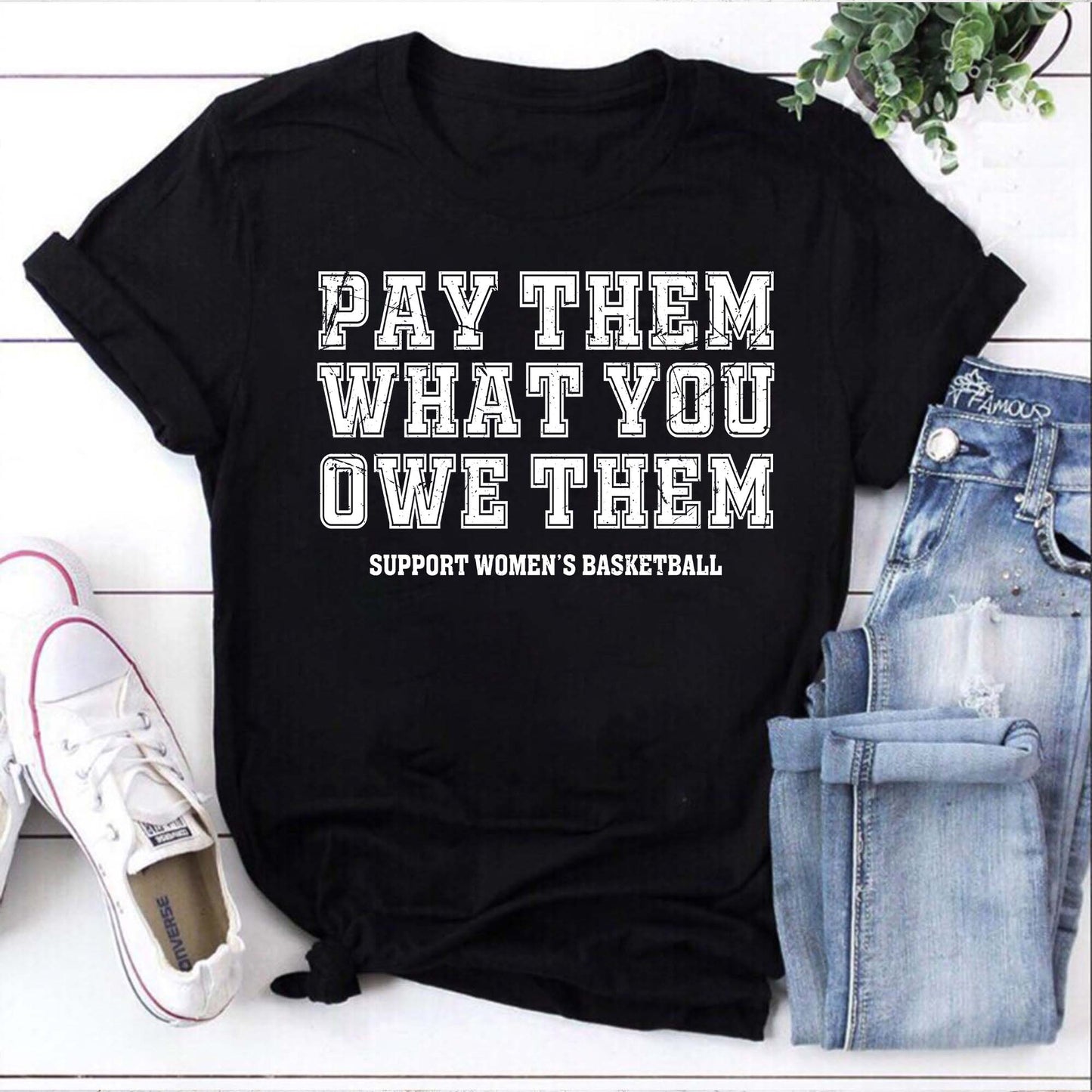 Pay Them What You Owe Them Support Women's Basketball T-Shirt